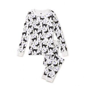 NWT Tea Collection Goodnight Pajama Set Scaredy Cat 3-6 Months